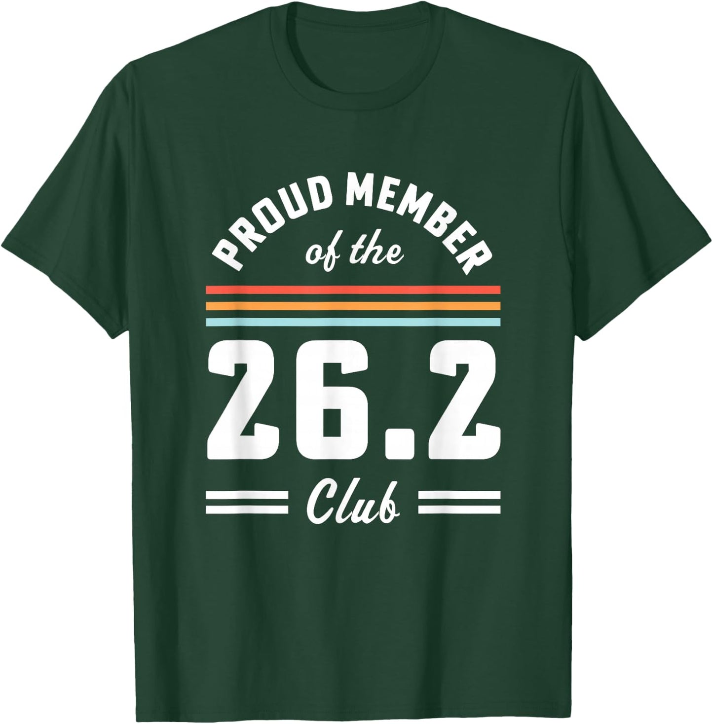 First Marathon 26.2 Club Marathoner Retro Runner T-Shirt - T-Shirt | Forest