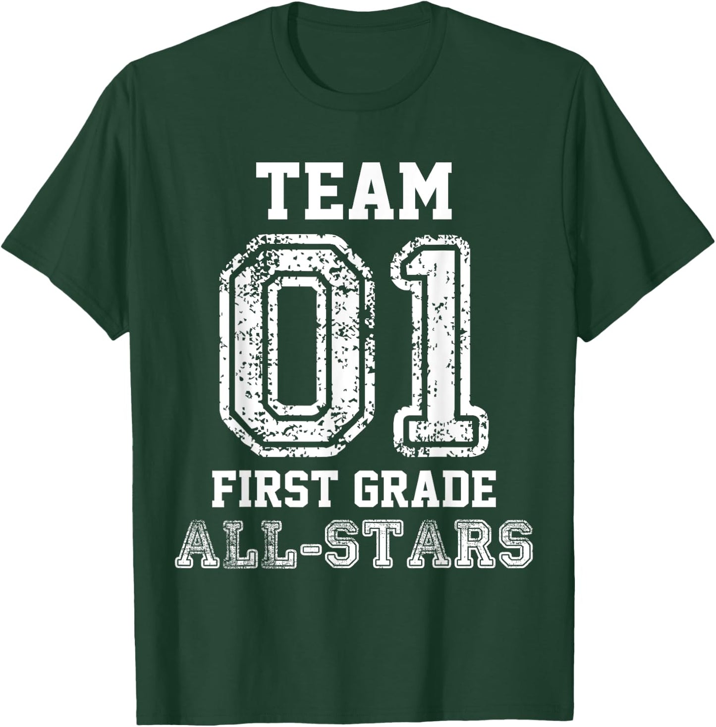 School Team 1st Grade All-Stars Sports Jersey T-Shirt - T-Shirt | Forest