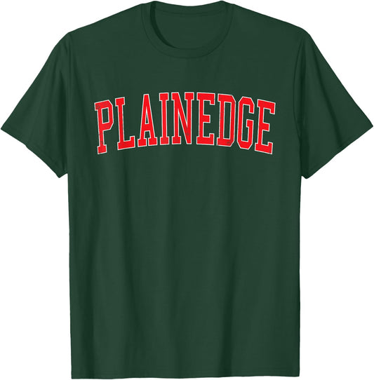 Vintage Plainedge NY Distressed Red Varsity Style T-Shirt - T-Shirt | Forest