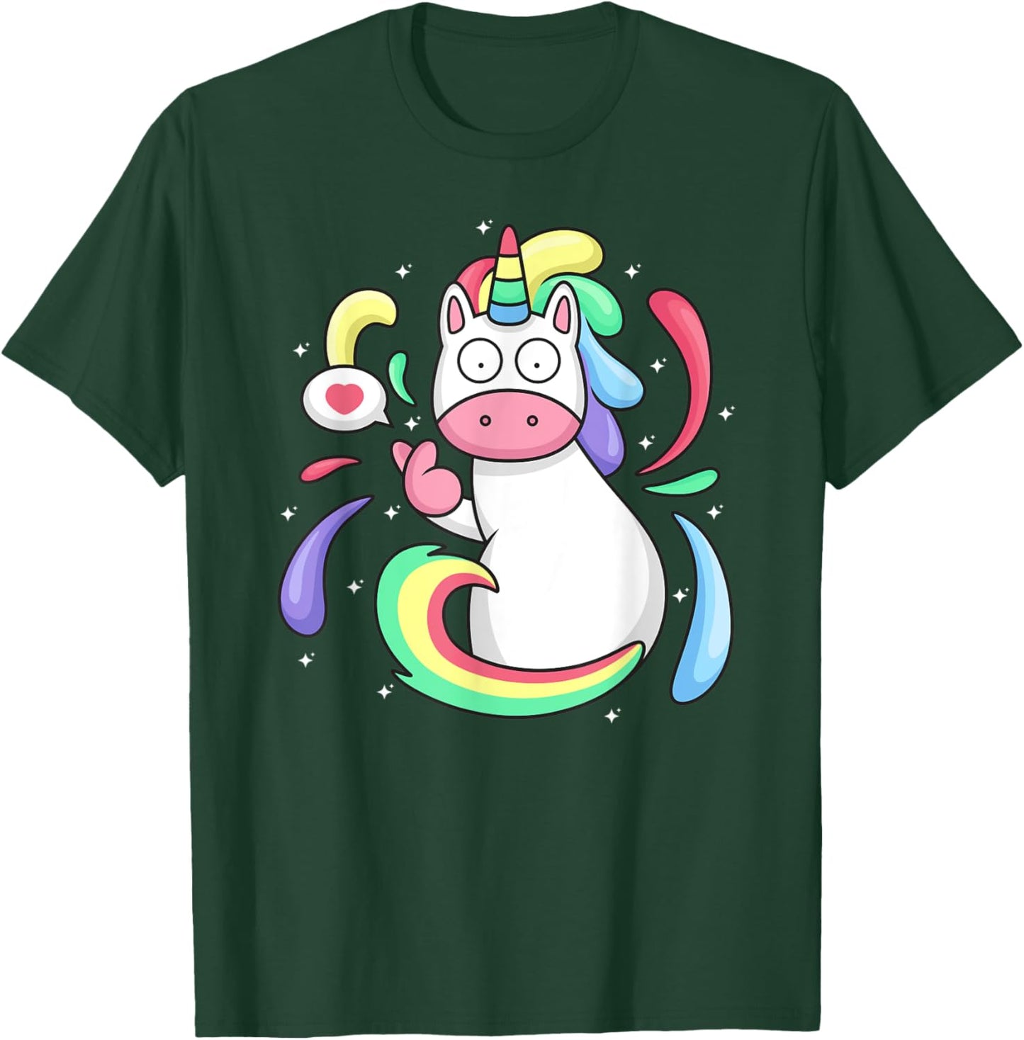 Funny Unicorn Heart Finger Korea Wide Open Eyes Meme Unicorn T-Shirt - T-Shirt | Forest