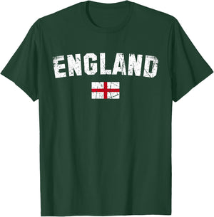 England Flag Vintage | Men Women Kids | England T-Shirt - T-Shirt | Forest