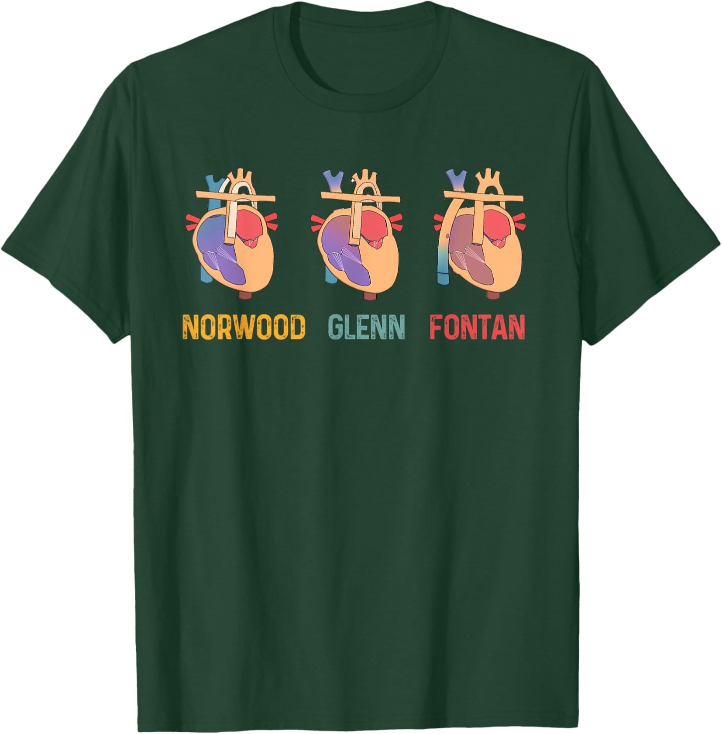 Cardiac Cardiology Cardiologist CVICU Norwood Glenn Fontan T-Shirt - T-Shirt | Forest