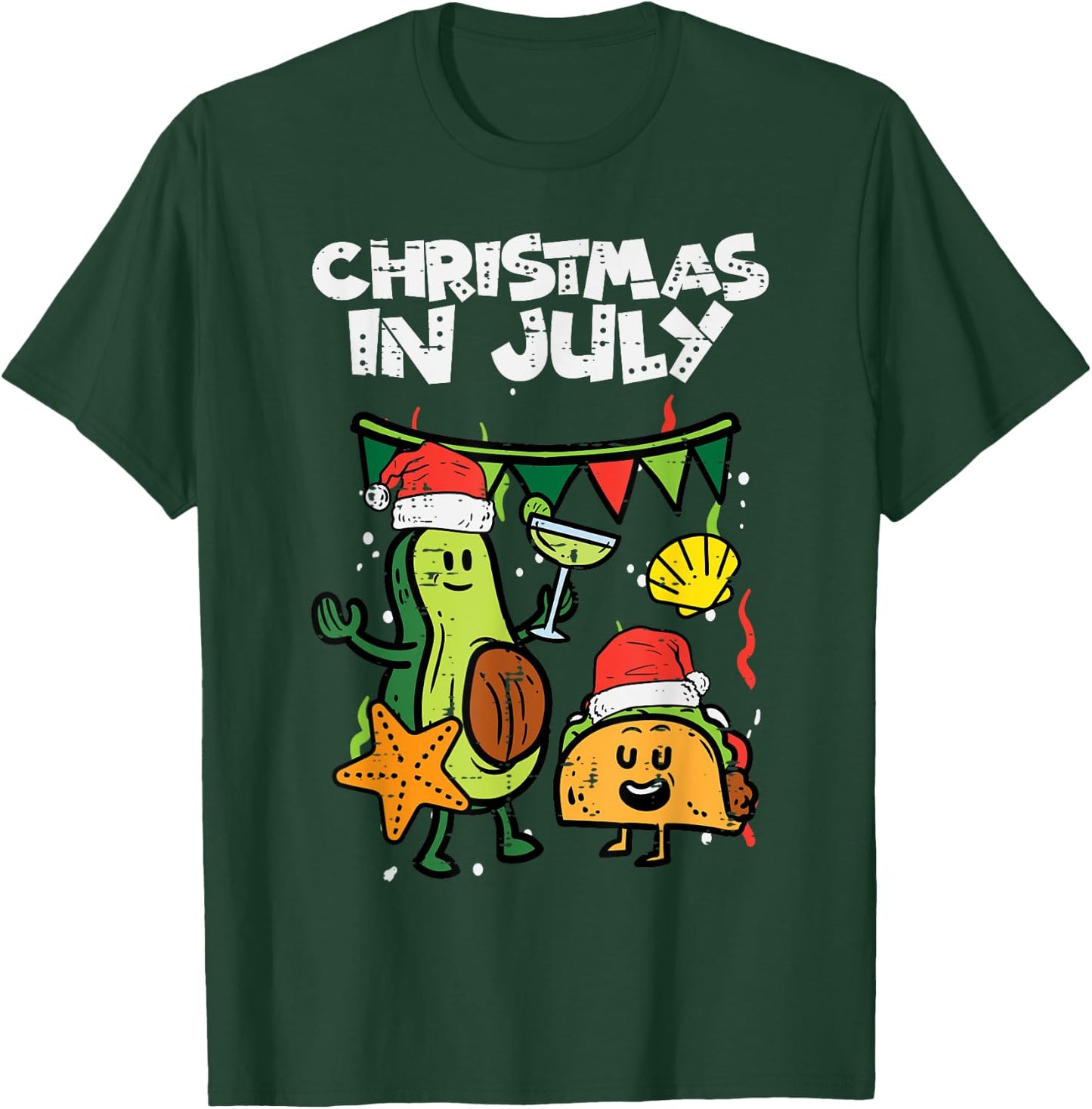 Christmas In July Avocado Taco Summer Mexican Men Women Kids T-Shirt - T-Shirt | Forest