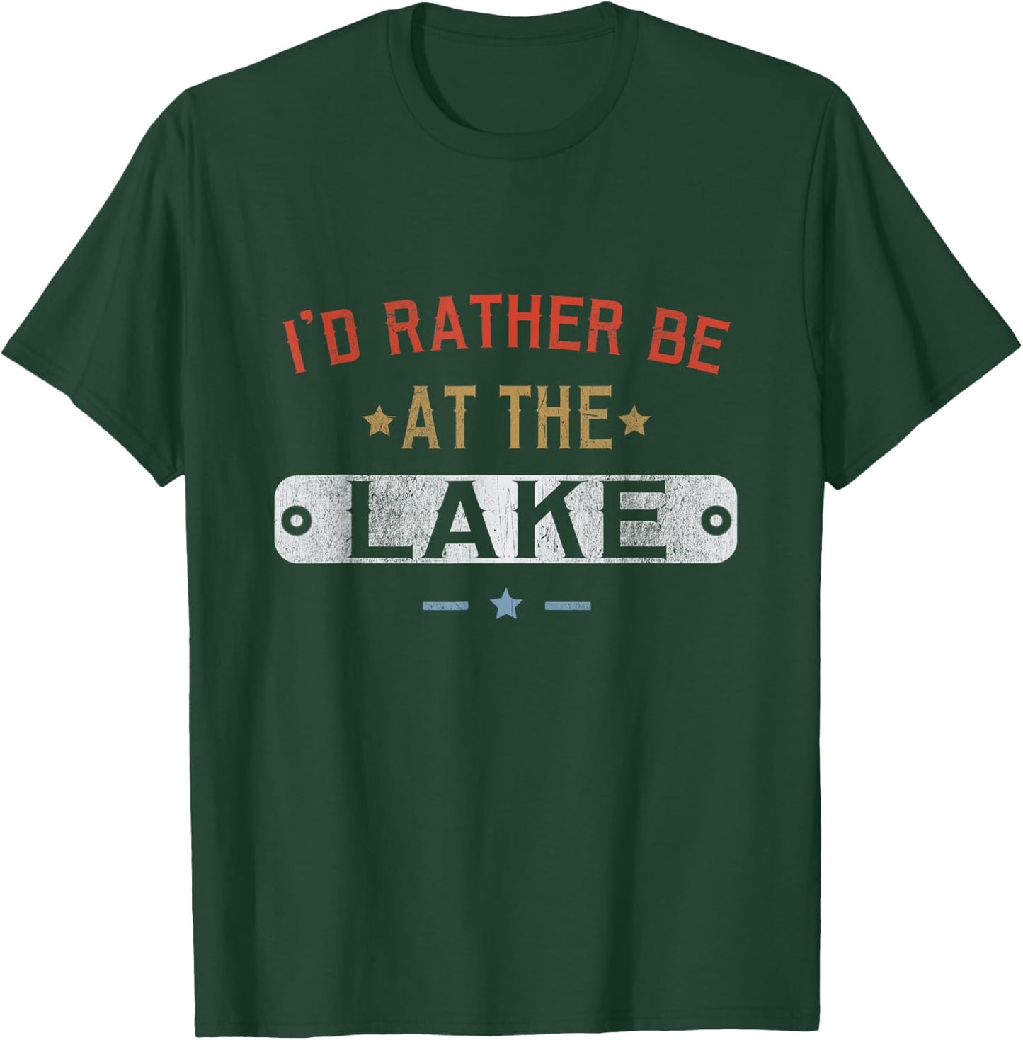 I'd Rather Be At The Lake Retro Vintage Men Women T-Shirt - T-Shirt | Forest