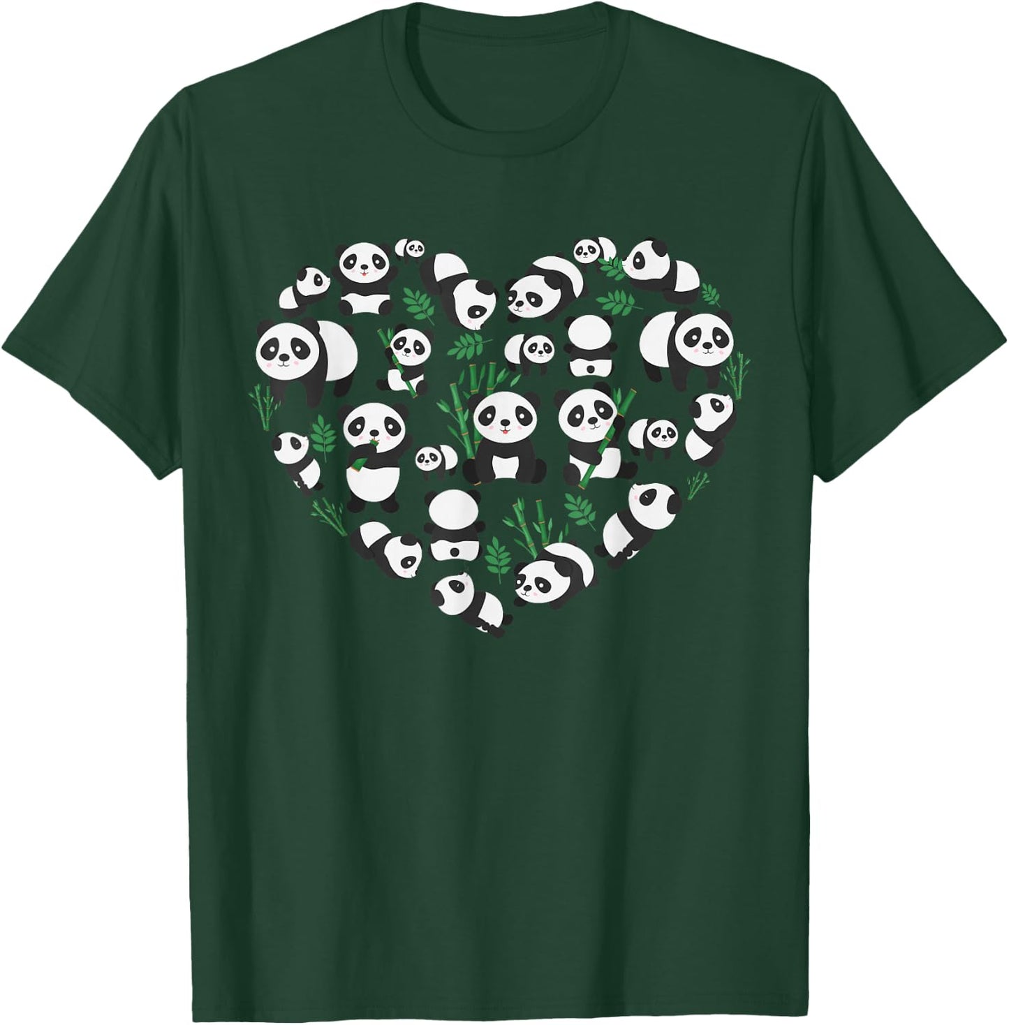 Cute Panda Women Zoo Panda Bear Heart Animal Lovers T-Shirt - T-Shirt | Forest