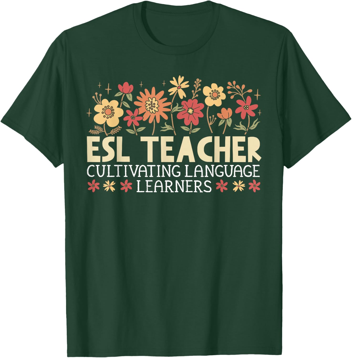 ESL Teacher English Second Language Virtual Online Class T-Shirt - T-Shirt | Forest