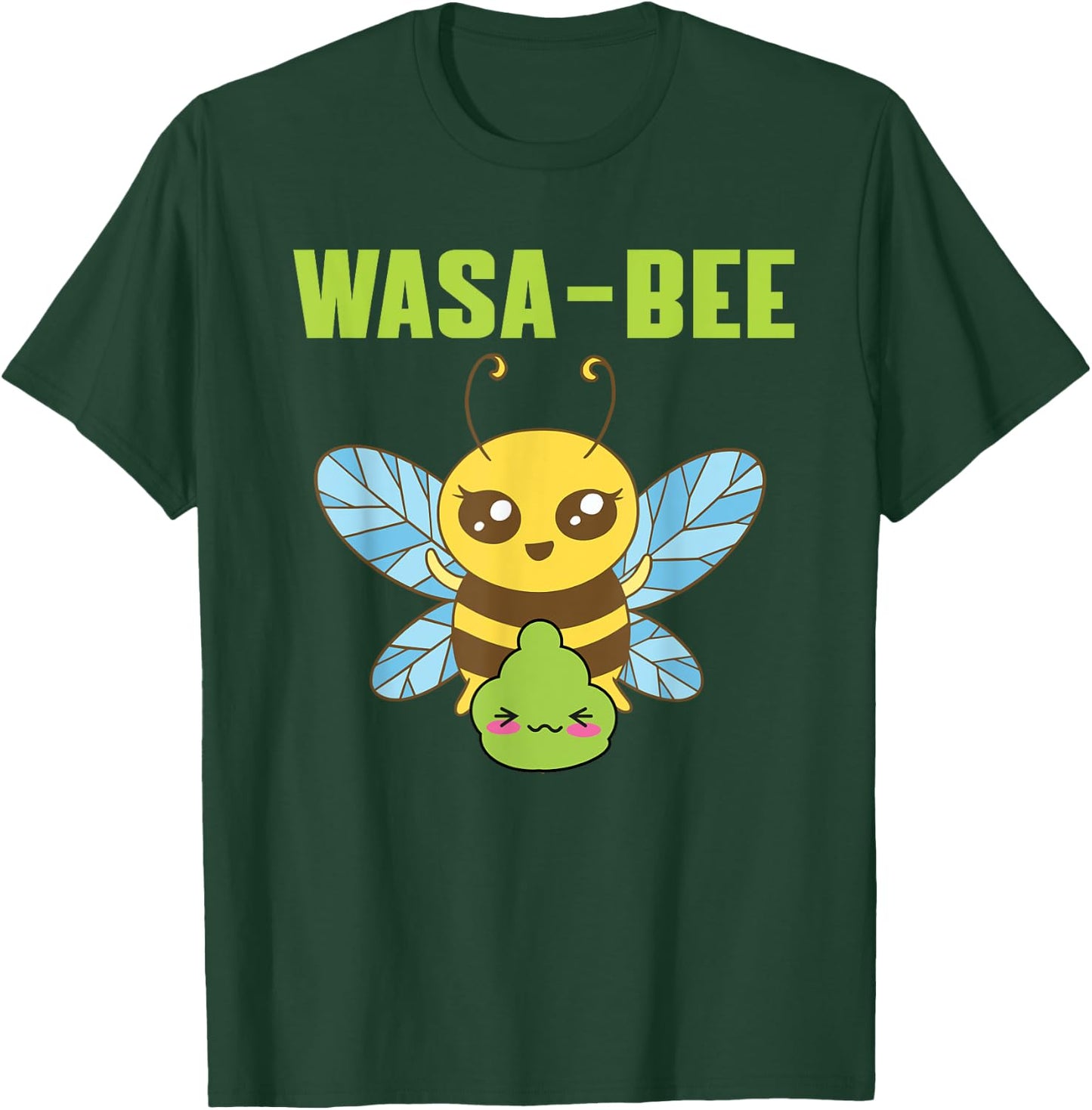 Cute Wasabi Bee Pun Costume Love Spicy Food Japan T-Shirt - T-Shirt | Forest