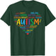 Colorful Autism Heart Autism Awareness Support T-Shirt - T-Shirt | Forest