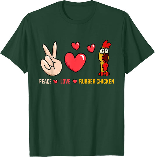 Peace Love Rubber Chicken Costume Rubber Chicken T-Shirt - T-Shirt | Forest