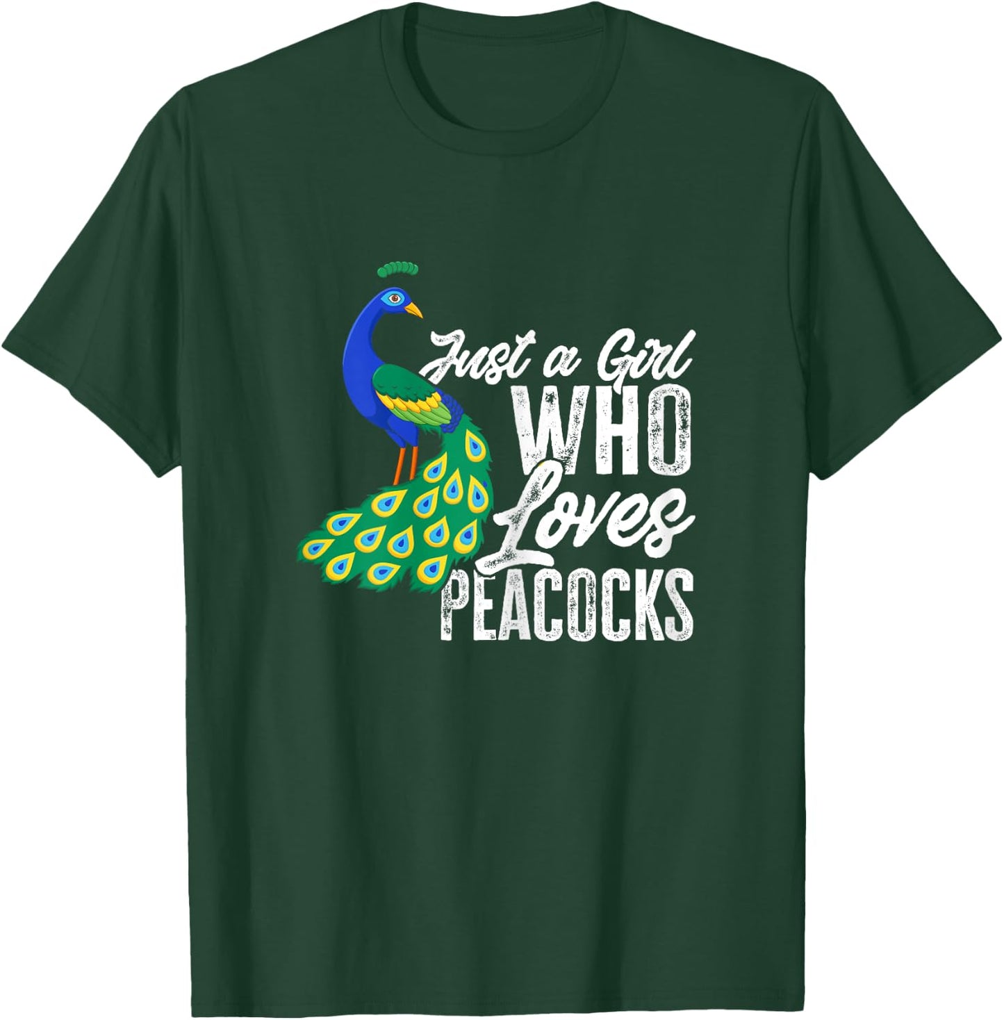 Girls Peacock Just A Girl Who Loves Peacocks T-Shirt - T-Shirt | Forest