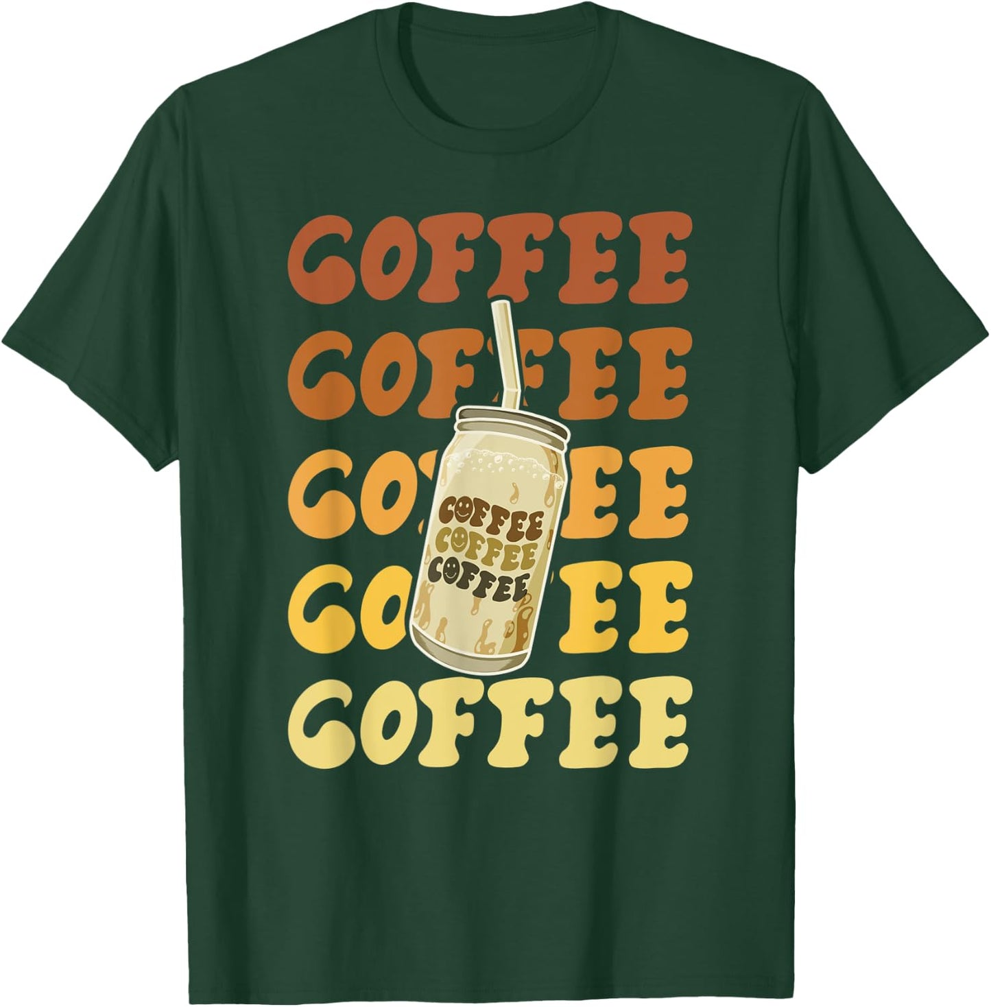 Vintage Cute Coffee Lover and Baristas Big Jar Coffee Lovers T-Shirt - T-Shirt | Forest