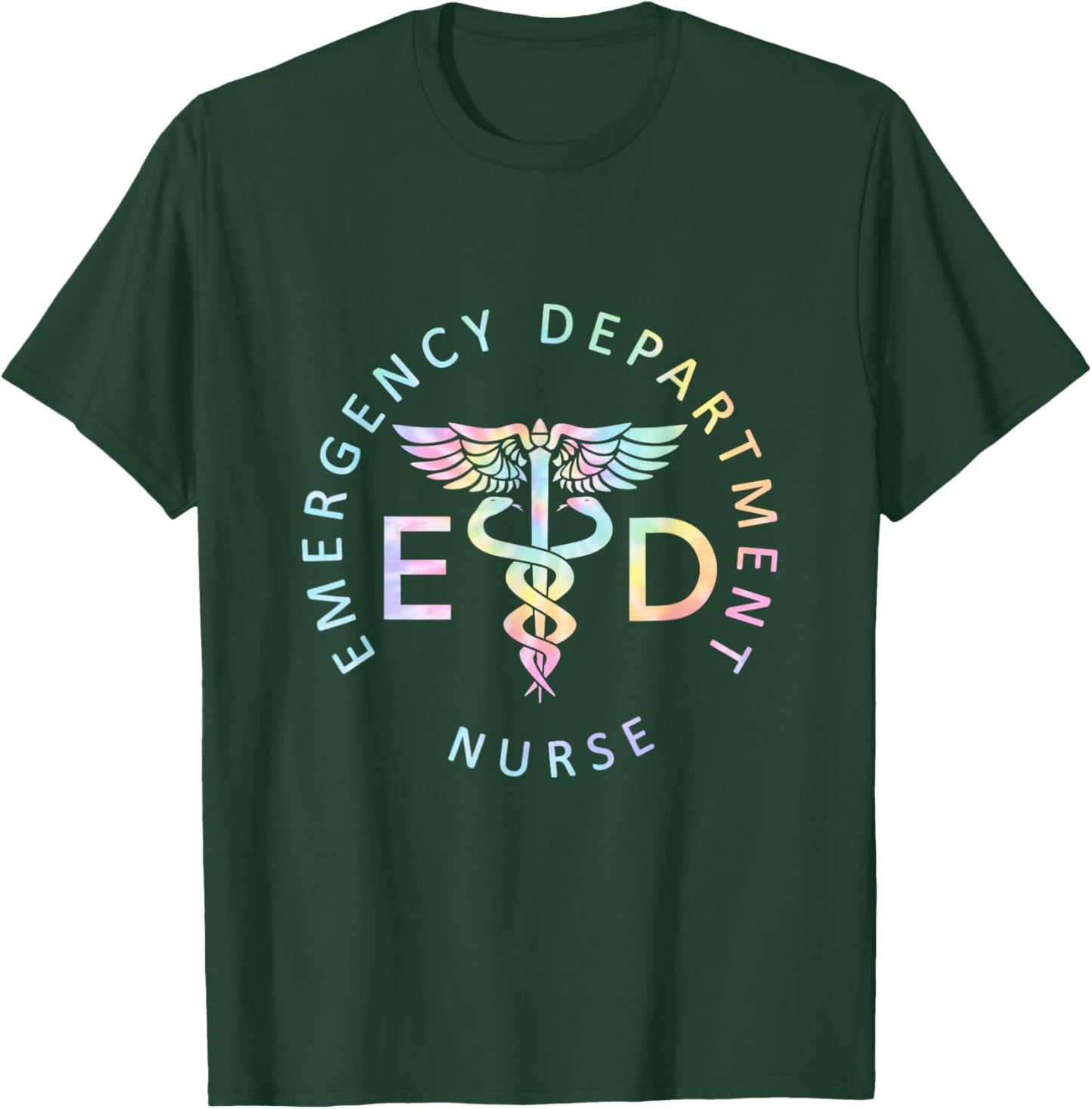 Emergency Nurse ED Nurse ER Emergency Department Nur Tie Dye T-Shirt - T-Shirt | Forest
