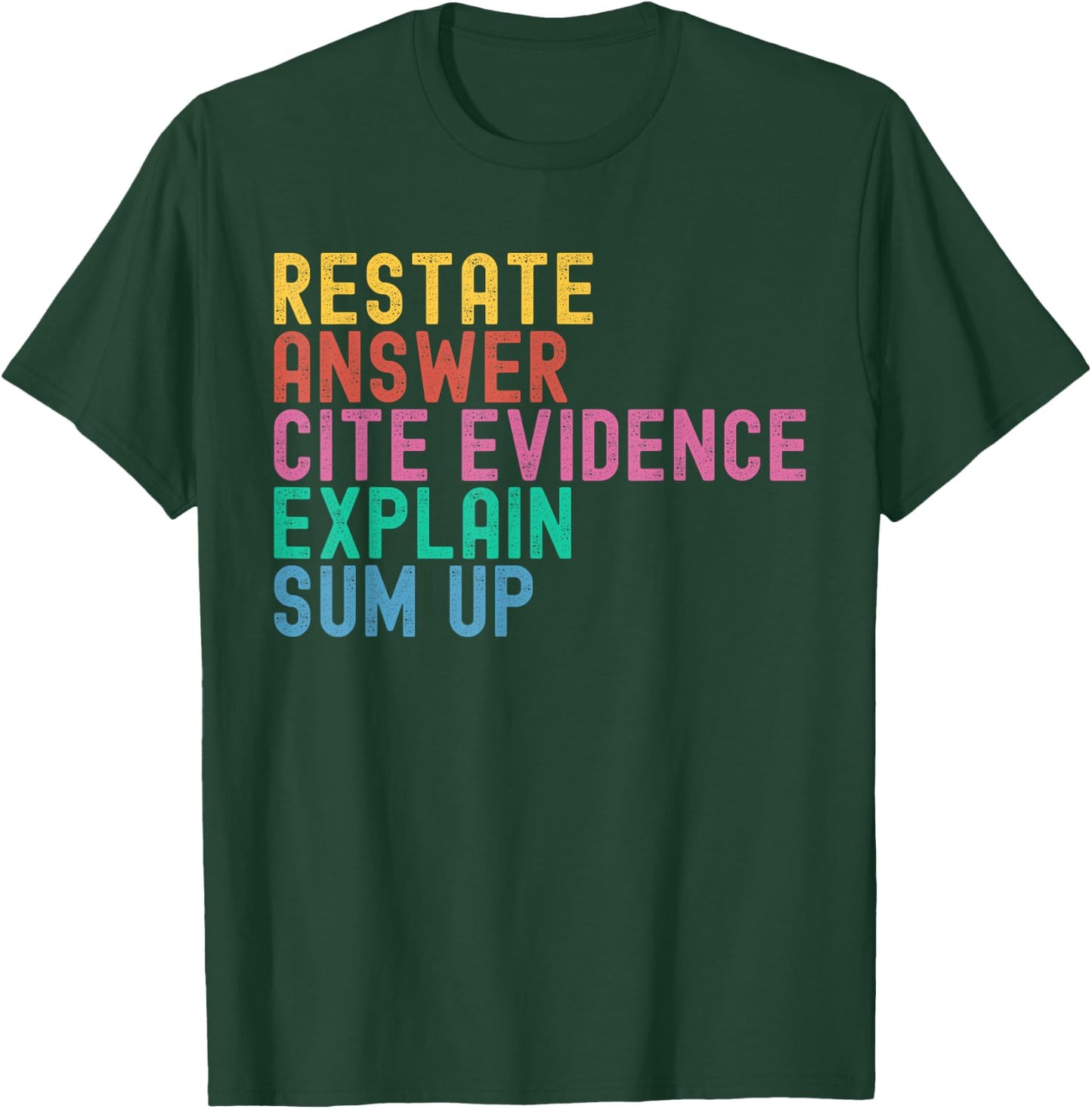 Races Writing Strategy Funny Text Evidence English Teacher T-Shirt - T-Shirt | Forest