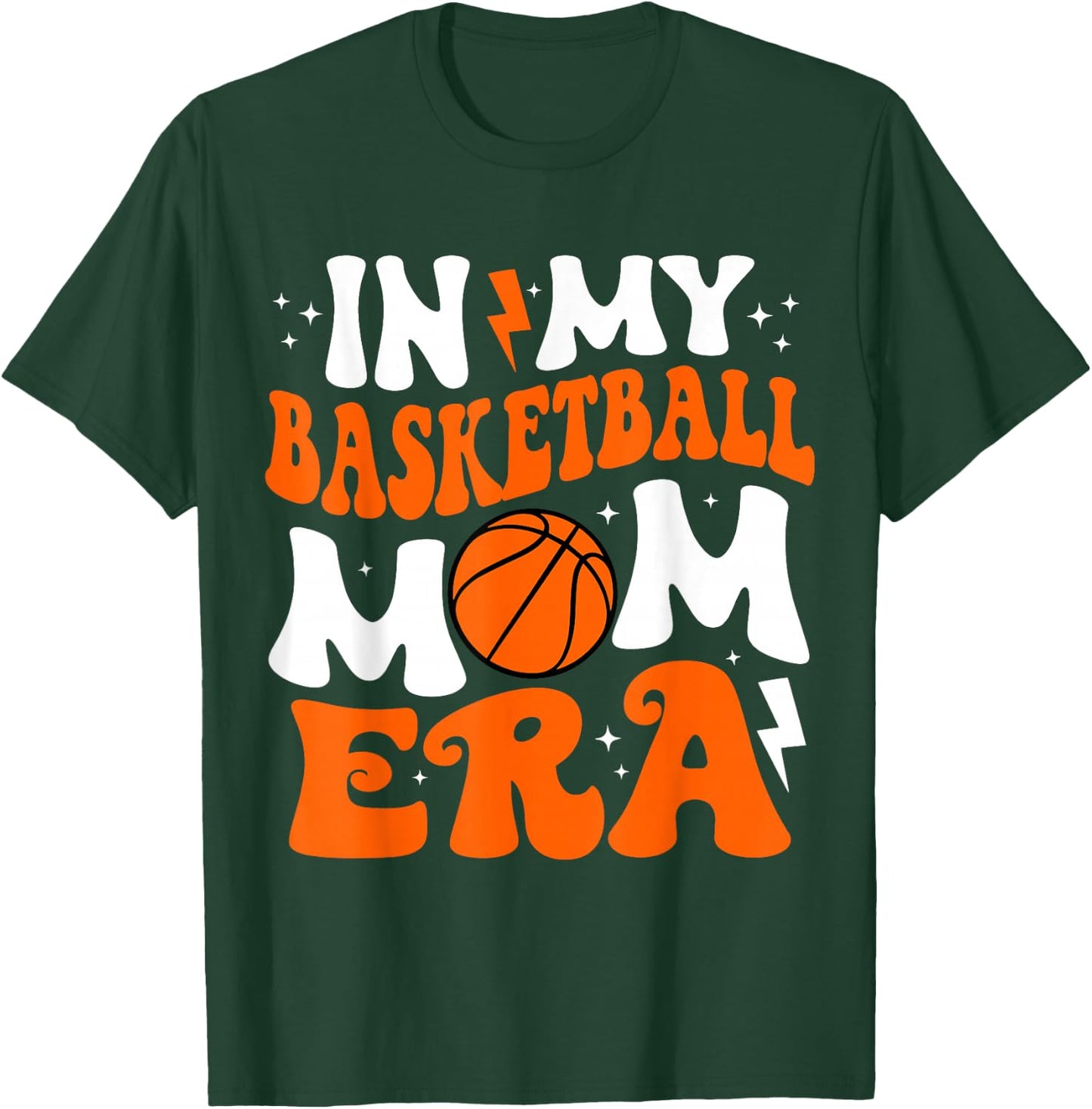 In My Basketball Mom Era Cute Groovy Basketball T-Shirt - T-Shirt | Forest