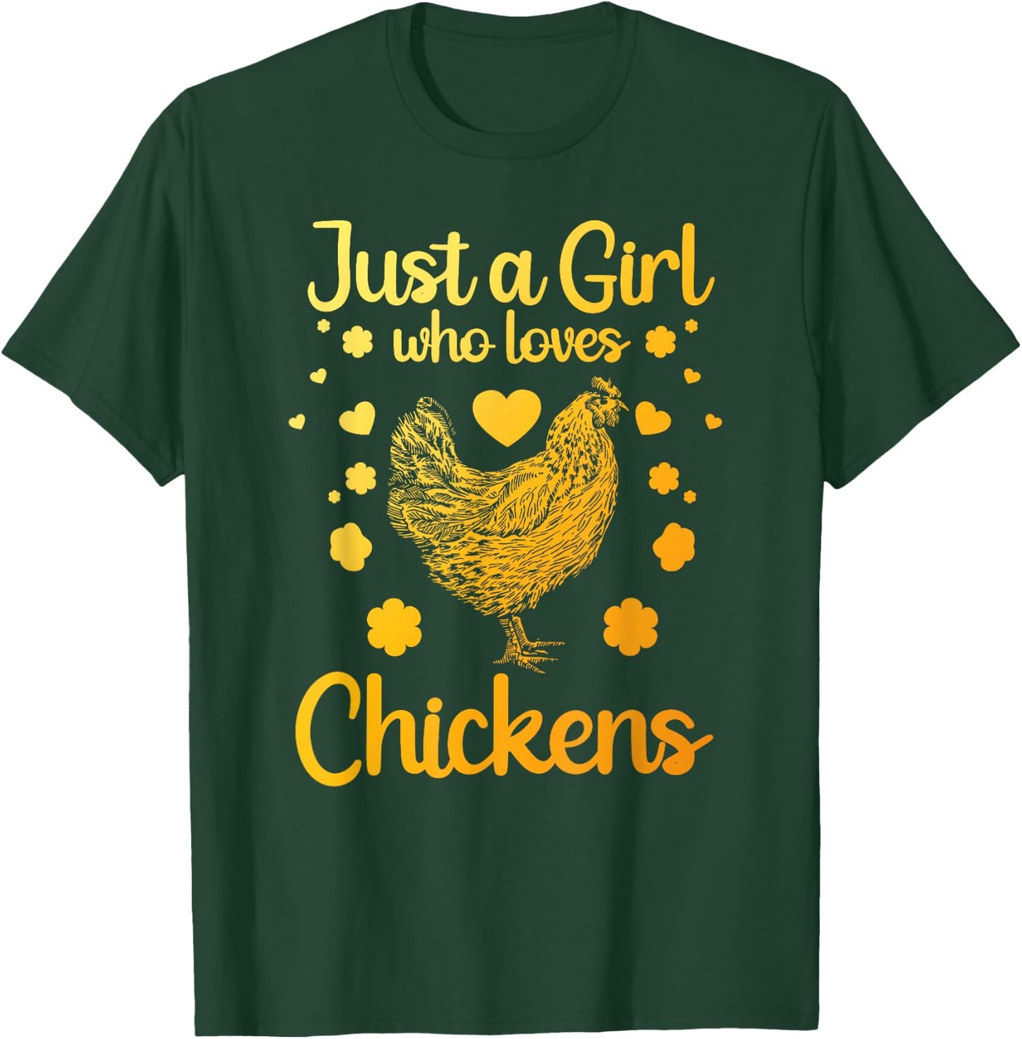 Funny Girl Chicken Design For Kids Women Mom Chicken Lover T-Shirt - T-Shirt | Forest