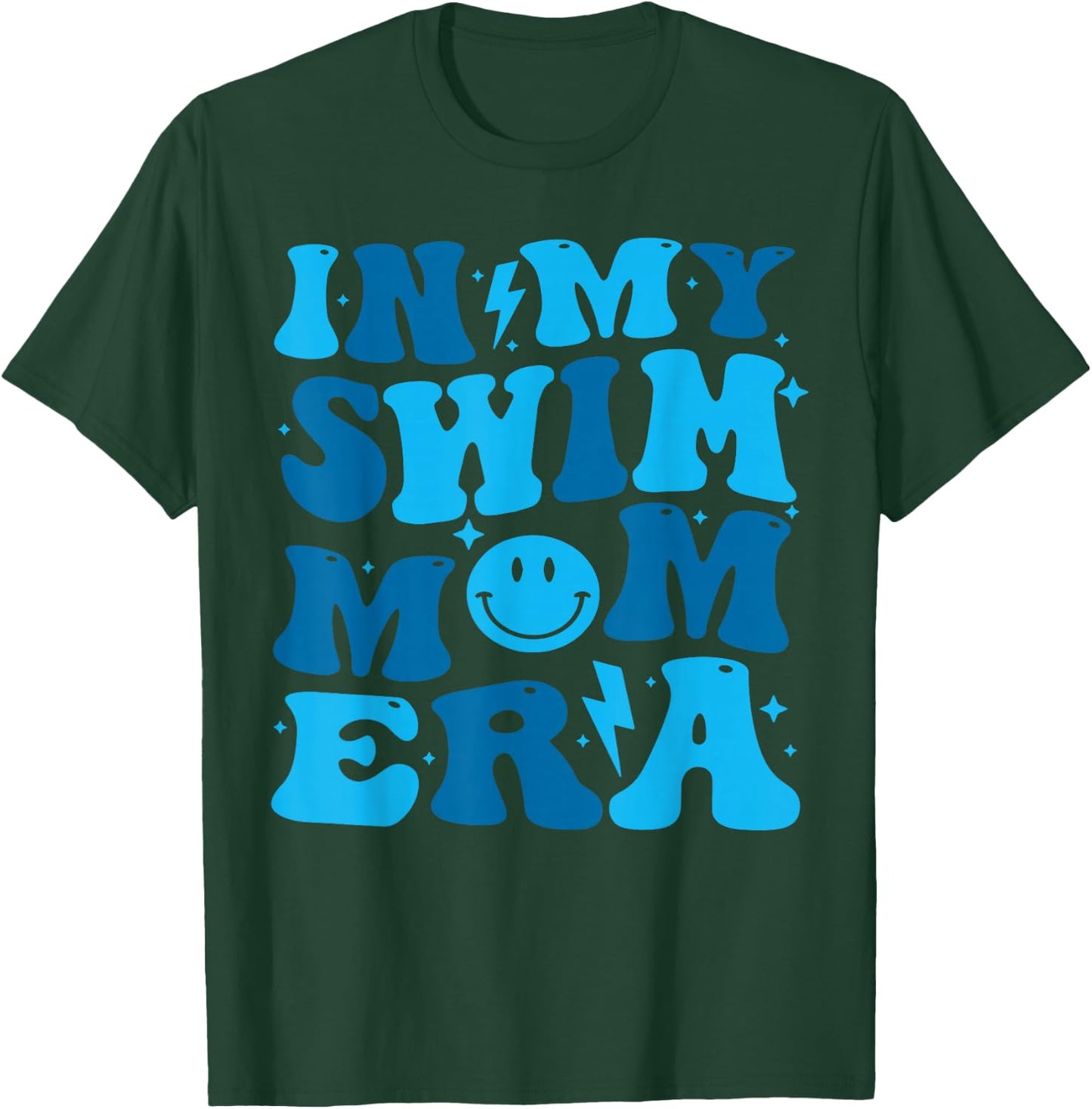 In My Swim Mom Era Groovy Floral Swimming Mom Swimmer T-Shirt - T-Shirt | Forest