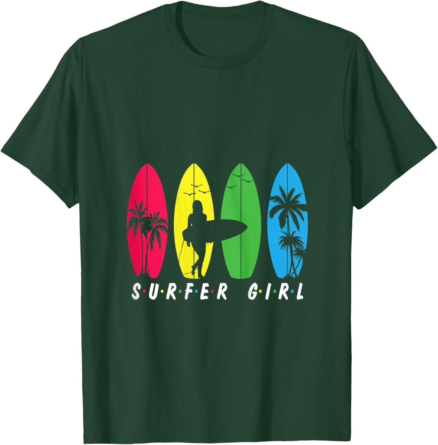 Surfer Girl Costume Vintage Surfboard Surfers Gifts Surfing T-Shirt - T-Shirt | Forest