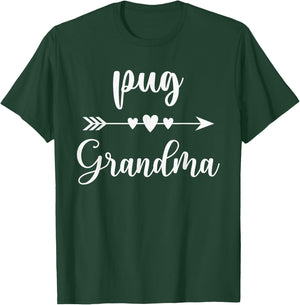 Pug Grandma Funny Pug Dog Lovers Gift Mothers Day T-Shirt - T-Shirt | Forest