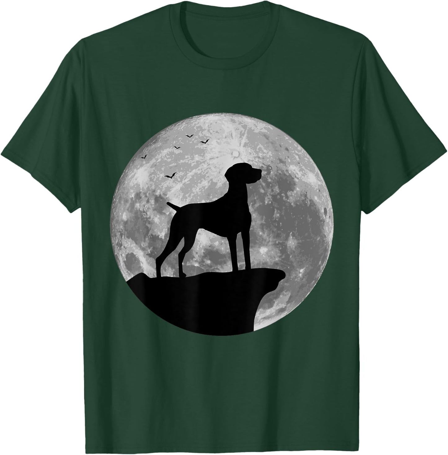 Hungarian Vizsla Silhouette In The Moon Halloween Costume T-Shirt - T-Shirt | Forest