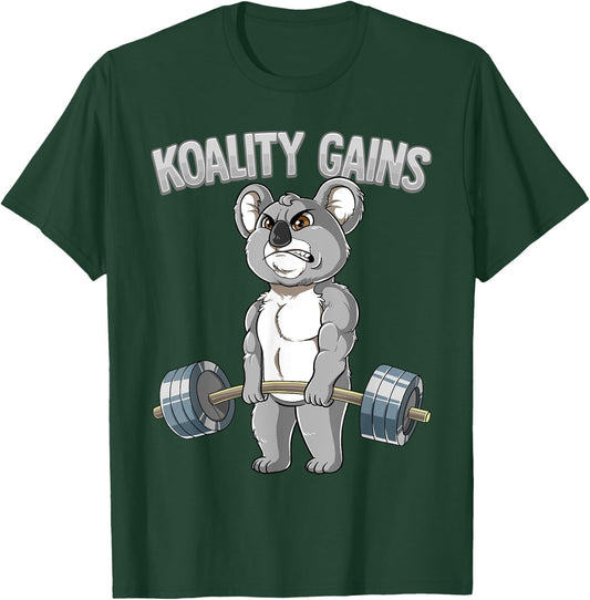 Koality Gains Koala Gym Bodybuilding T-Shirt - T-Shirt | Forest