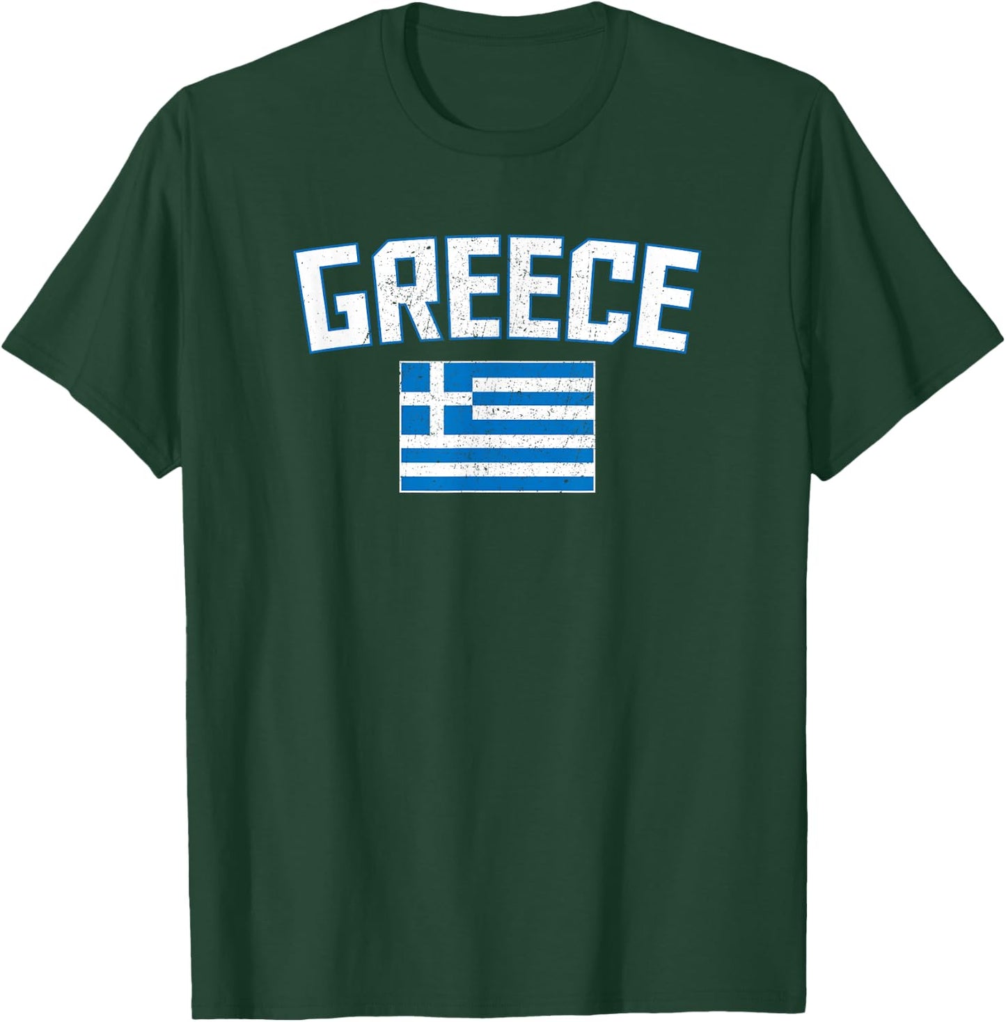 Vintage Distressed Greece Flag Greek Pride T-Shirt - T-Shirt | Forest