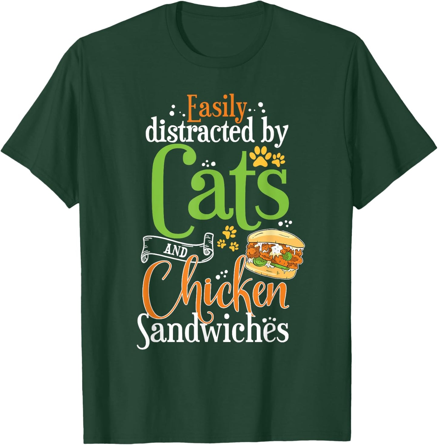 Funny Chicken Sandwich Shirt Cats and Chicken Burger T-Shirt - T-Shirt | Forest