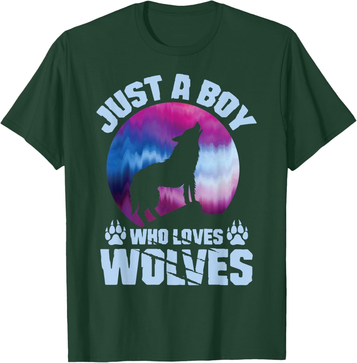 Just A Boy Who Loves Wolves Shirt Wolves Lover Boys Kids T-Shirt - T-Shirt | Forest