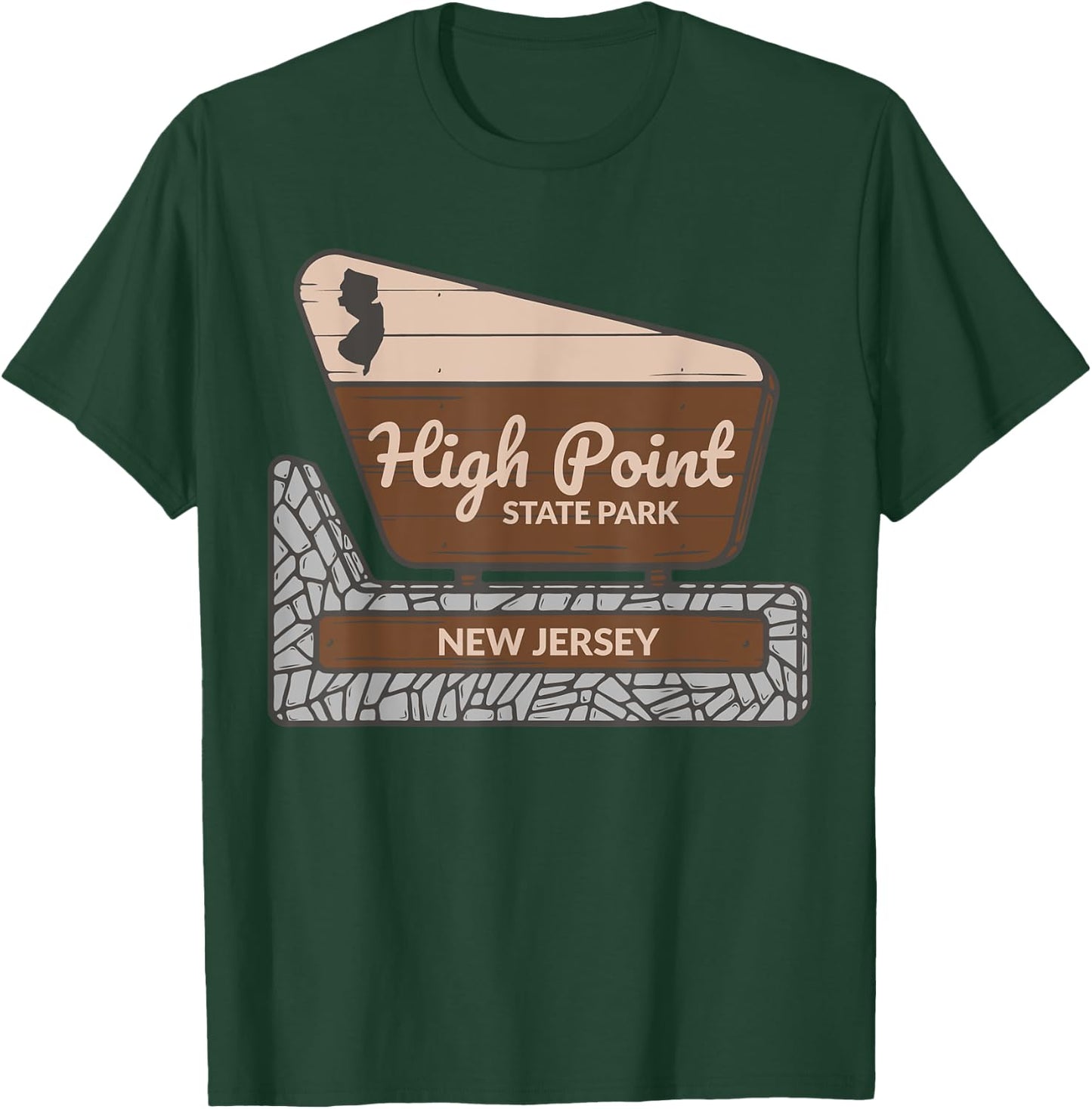 High Point State Park New Jersey Welcome Sign Souvenir T-Shirt - T-Shirt | Forest