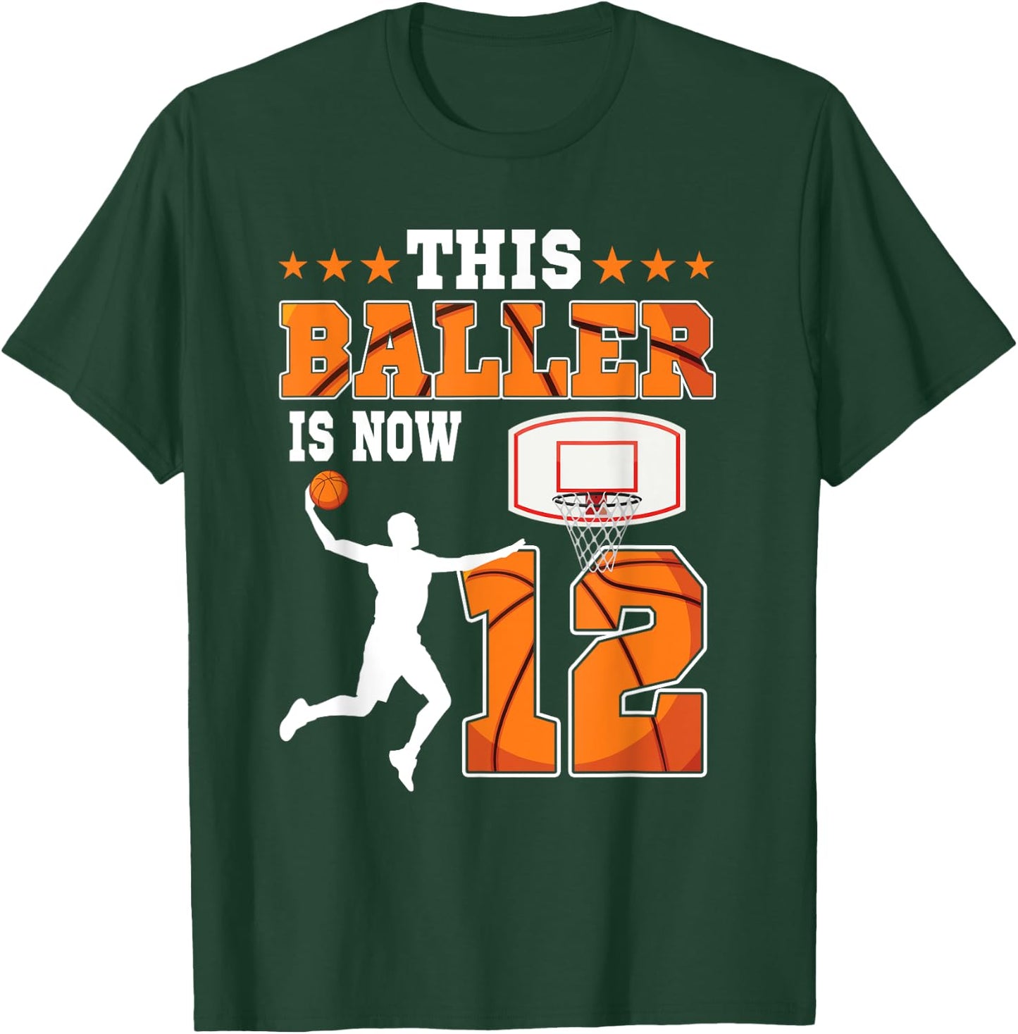 This Baller Is Now 12 Years Old Birthday Basketball Party T-Shirt - T-Shirt | Forest