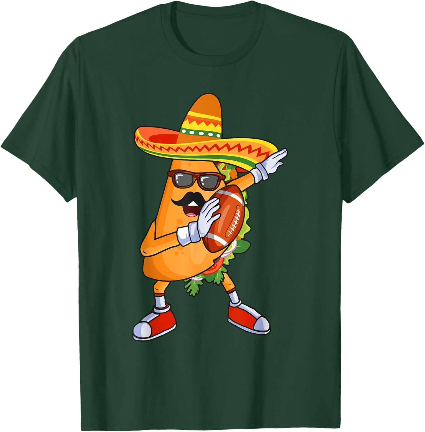 Football and Tacos Dabbing Cinco de Mayo for kids T-Shirt - T-Shirt | Forest