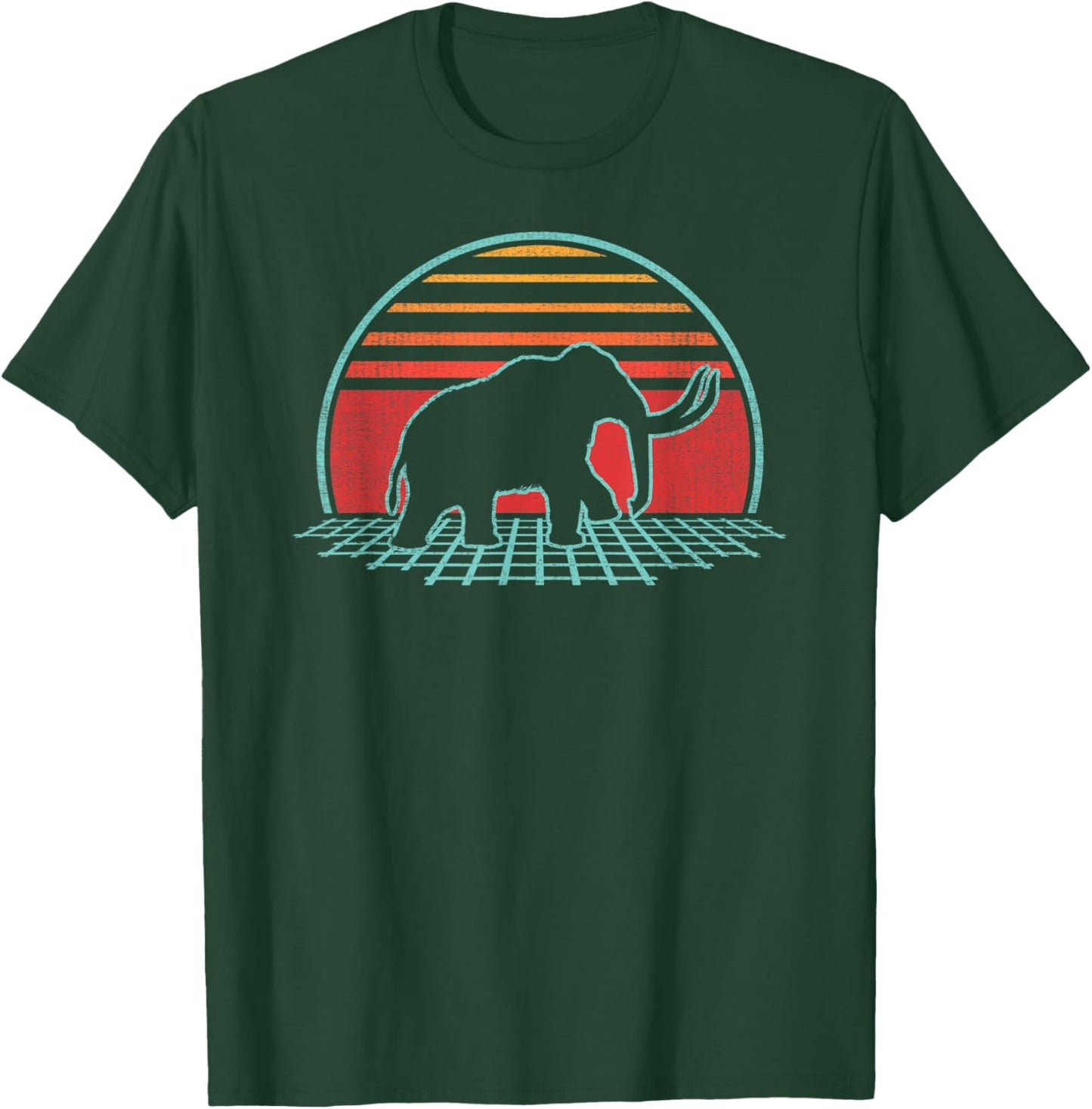 Woolly Mammoth Retro Vintage 80s Style T-Shirt - T-Shirt | Forest