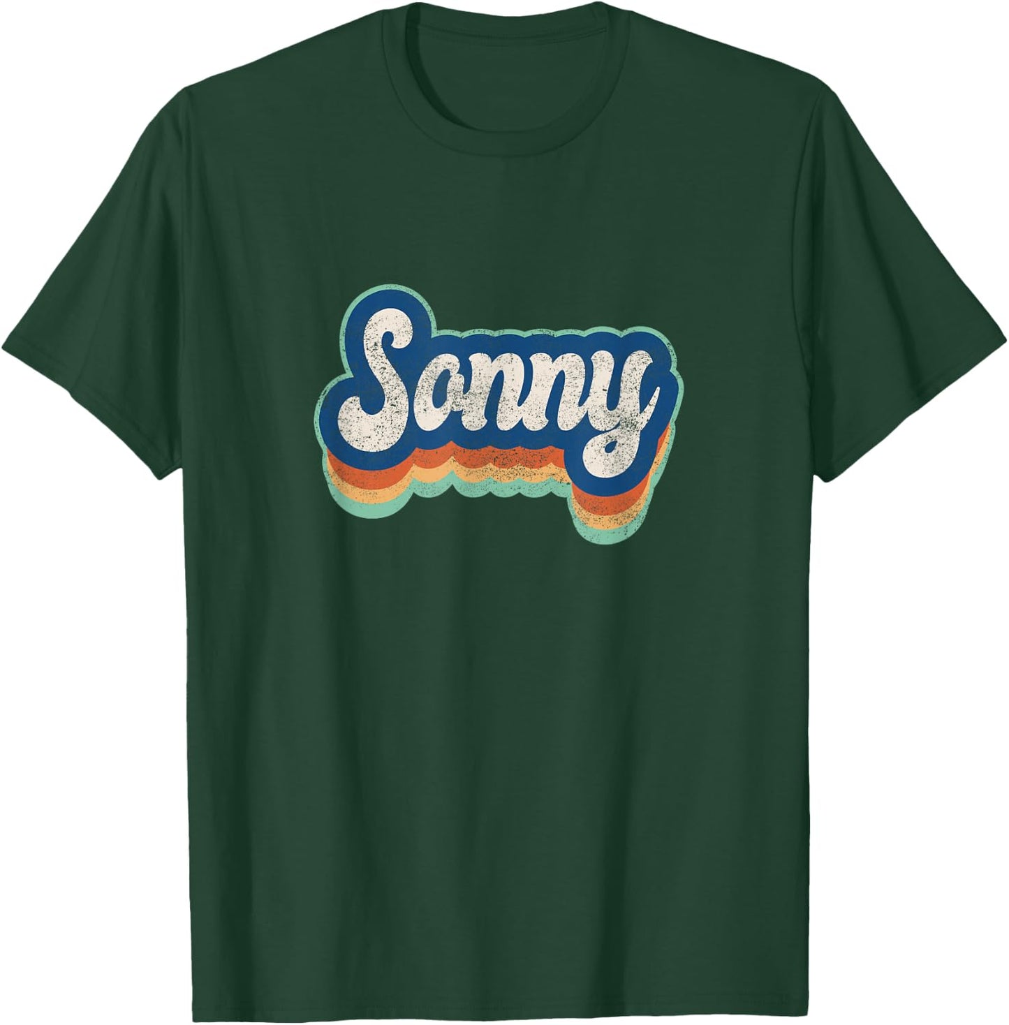 Sonny First Name Boy Vintage Style 70s 80s Personalized T-Shirt - T-Shirt | Forest