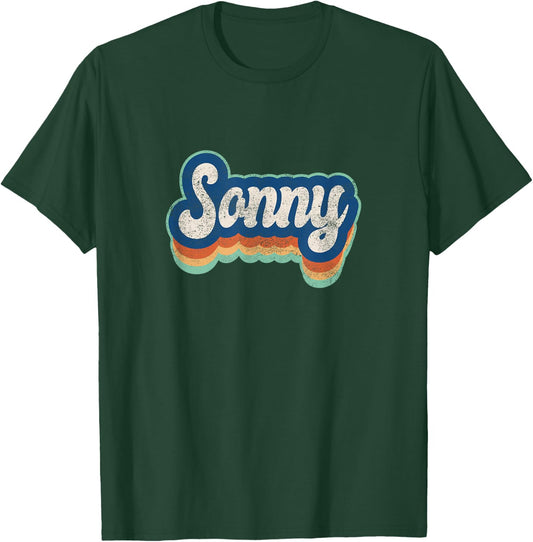 Sonny First Name Boy Vintage Style 70s 80s Personalized T-Shirt - T-Shirt | Forest