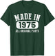 48 Years Old Made in 1975 All Original Parts - 48th Birthday T-Shirt - T-Shirt | Forest