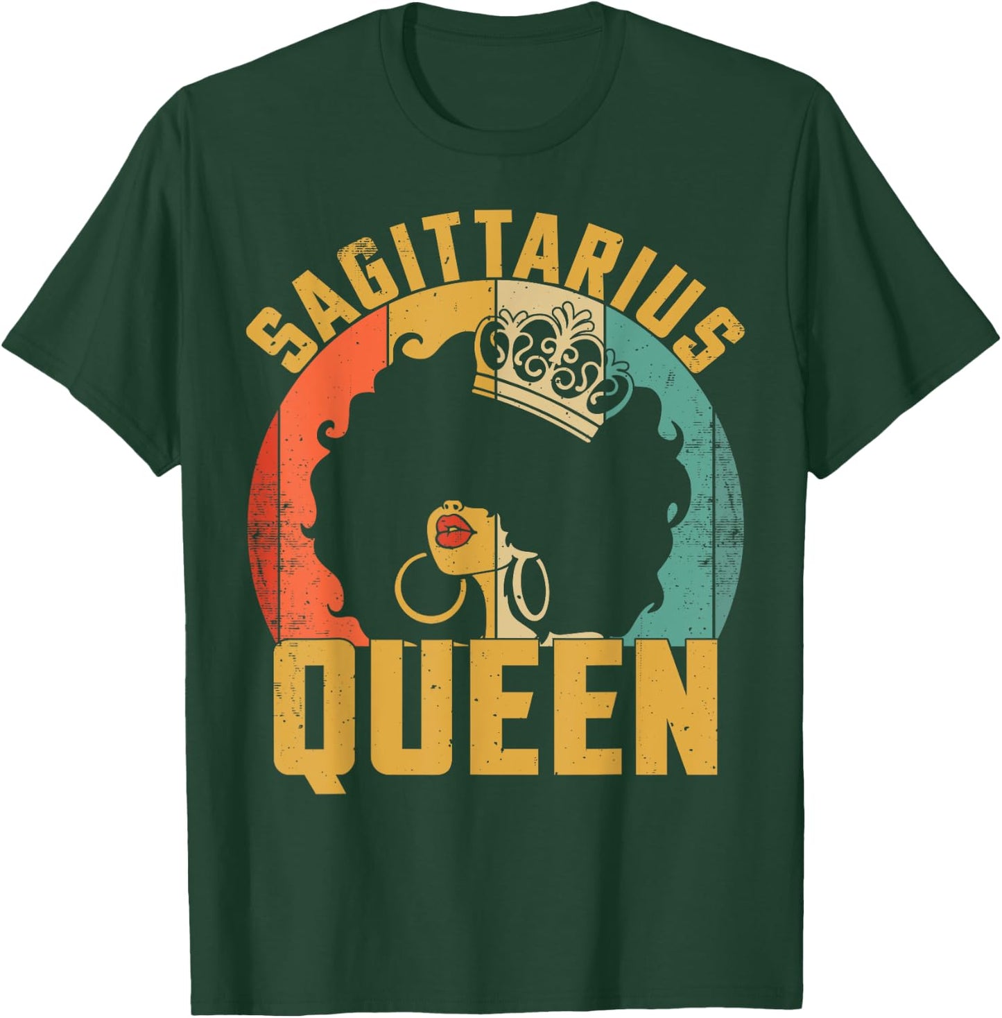 Birthday Afro Sagittarius Queen African American Black Women T-Shirt - T-Shirt | Forest