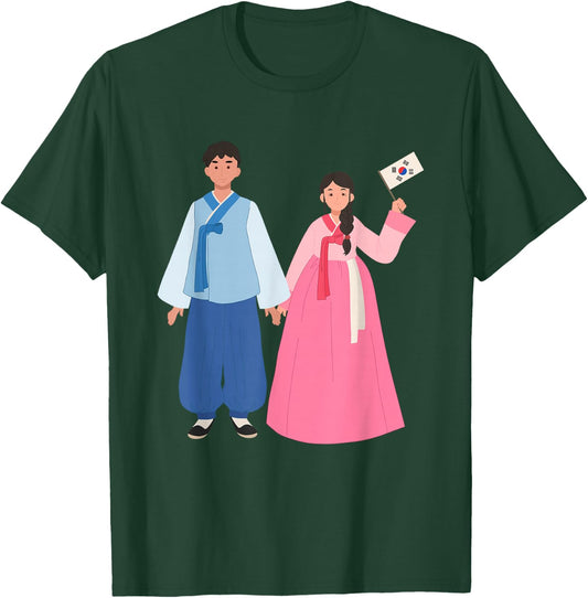 Korean K-Drama Hanbok man woman Chusok T-Shirt - T-Shirt | Forest