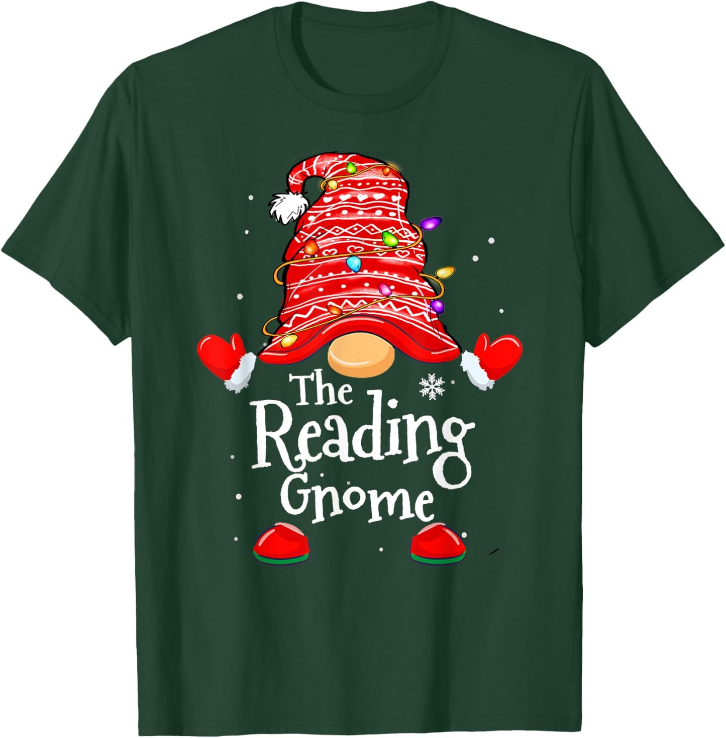 Reading Gnome - Xmas Family Matching Funny Christmas Gnomes T-Shirt - T-Shirt | Forest