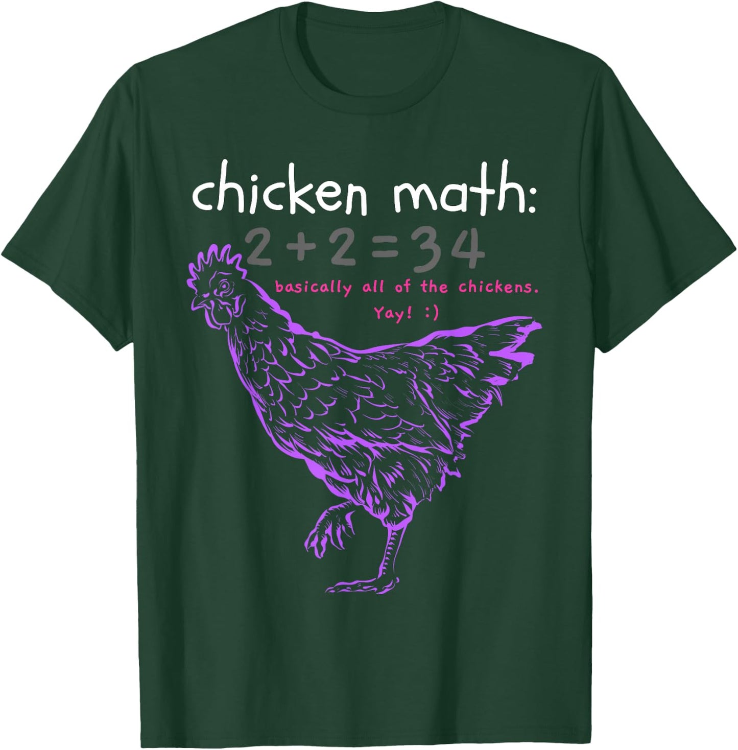 Funny Chicken Math T-Shirt - T-Shirt | Forest
