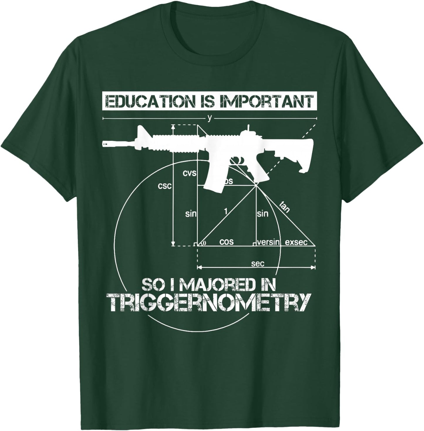 Education Is Important So I Majored In Triggernometry T-Shirt - T-Shirt | Forest