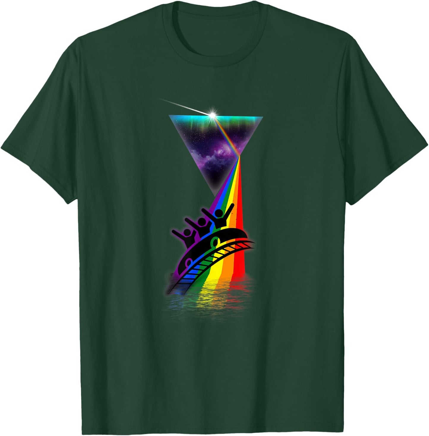 Vintage Retro Prism Roller Coaster T-Shirt - T-Shirt | Forest