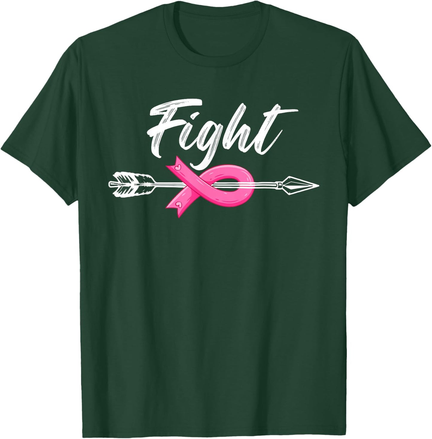 Fight Breast Survivor Breast Cancer Awarenes Pink Ribbon T-Shirt - T-Shirt | Forest