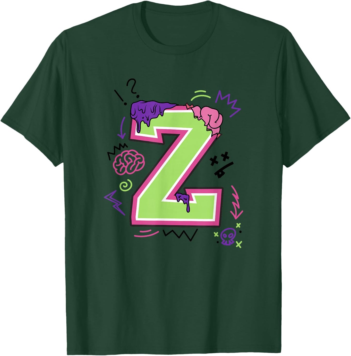 Disney Zombies Big Z Neon Logo T-Shirt - T-Shirt | Forest
