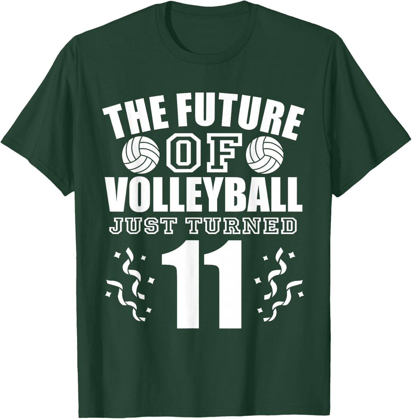 11 Year Old Birthday Funny Volleyball Player T-Shirt - T-Shirt | Forest
