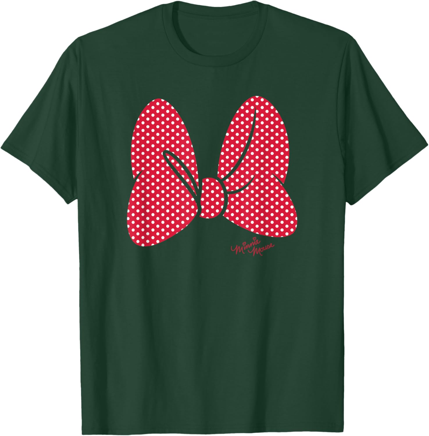 Disney Minnie Mouse Polka Dot Print Classic Bow T-Shirt - T-Shirt | Forest
