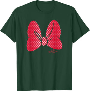 Disney Minnie Mouse Polka Dot Print Classic Bow T-Shirt - T-Shirt | Forest