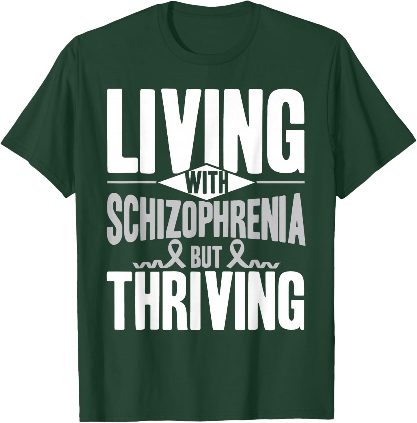 Schizophrenia Awareness Month Support Living With Schizophrenia Schizophrenia Awareness , Black, -Adults, Small, Short Sleeve, , Modern Awareness Ribbon, Letter Print, Pull On T-Shirt - T-Shirt | Forest