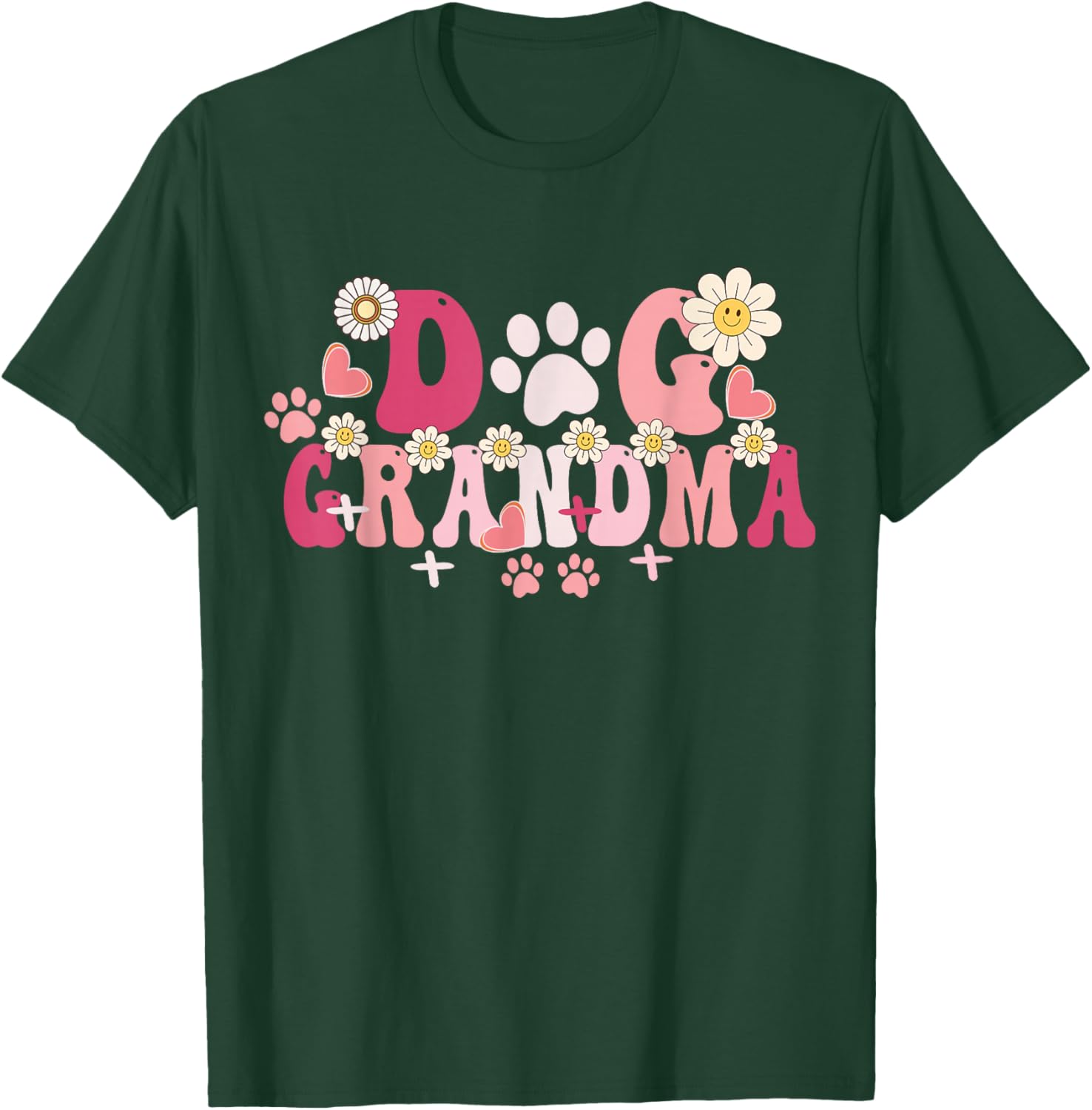 Groovy Dog Grandma Owner Mama Grandma Dog Lovers T-Shirt - T-Shirt | Forest