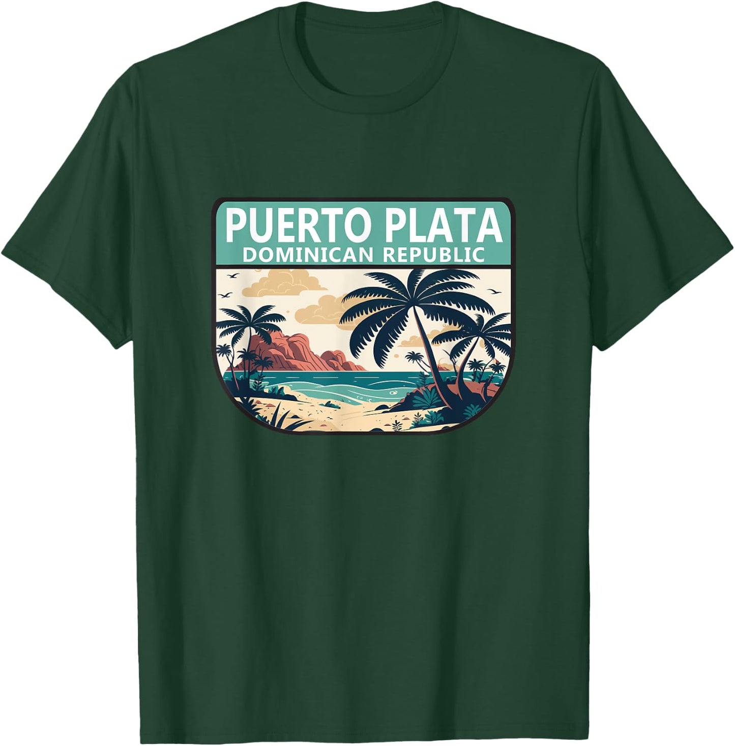 Puerto Plata Dominican Republic Retro Emblem Vintage T-Shirt - T-Shirt | Forest