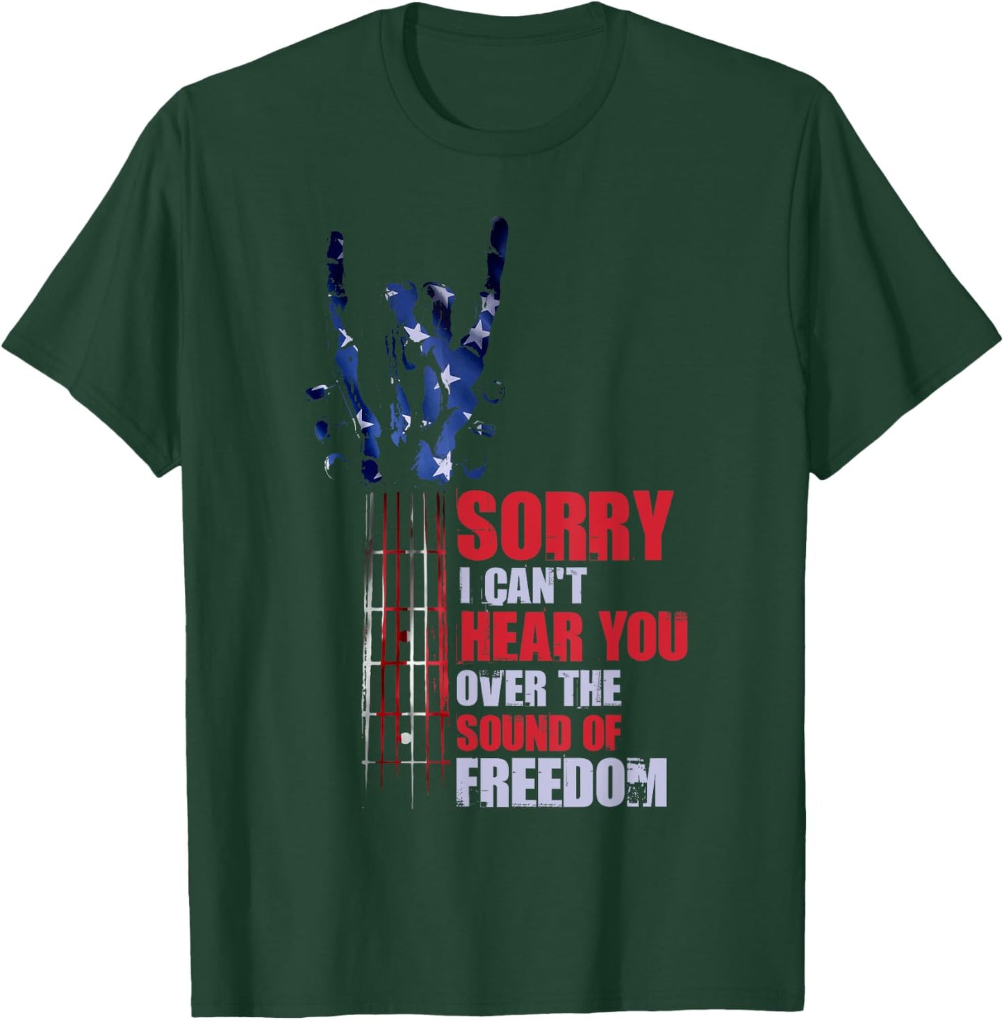 Guitarist 4th Of July American Flag Guitar T-Shirt - T-Shirt | Forest