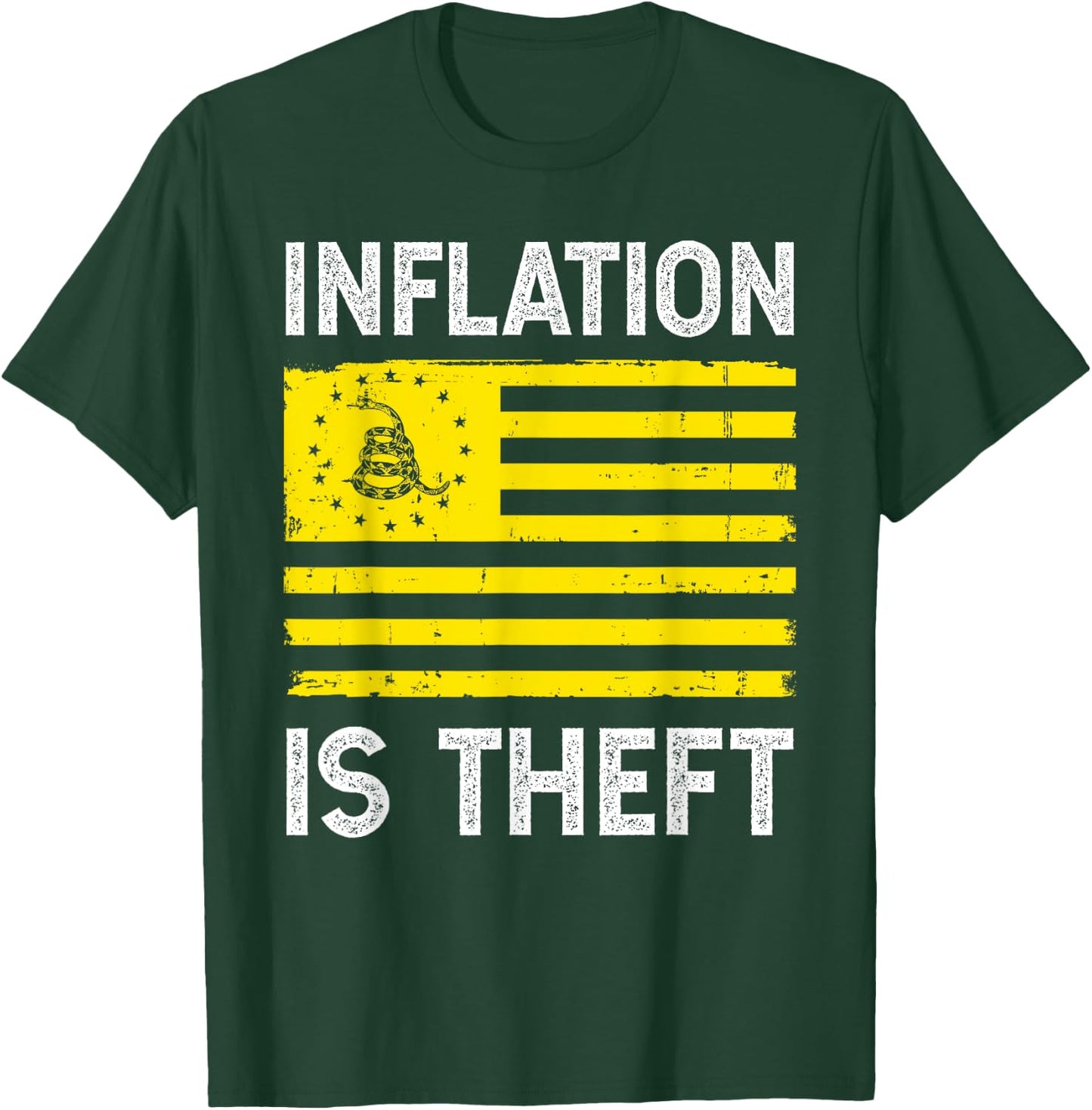 Inflation Is Theft Gadsden Flag T-Shirt - T-Shirt | Forest